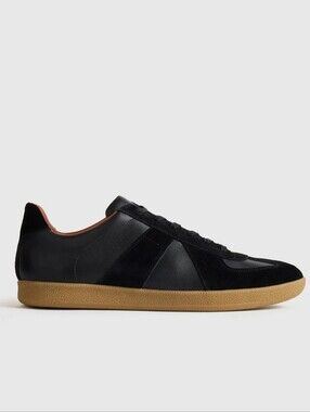 Quince Italian Leather & Suede Lifestyle Trainer - Black
